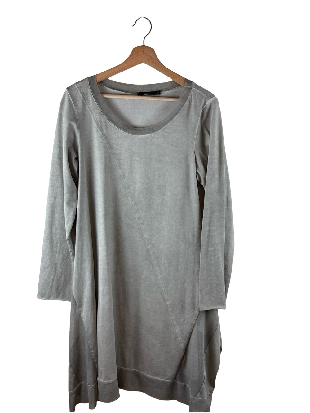 Luukaa Tunic Gray Minimalist Lagenlook Size 14